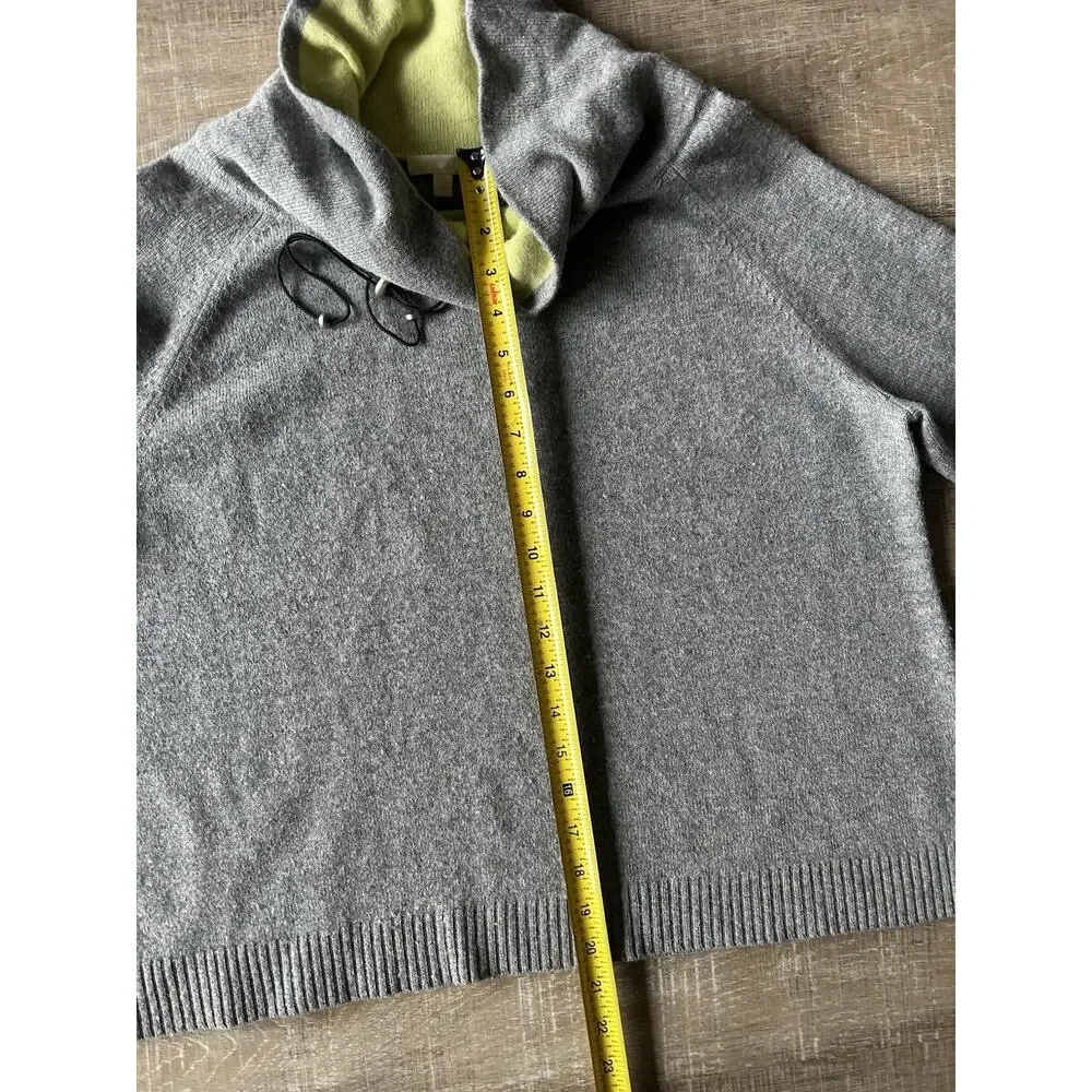 Lisa Todd Cashmere Merino Wool Sweater Women’s M Gray Cowl Neck Zip Knit MINT - Picture 11 of 13
